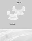 DreamyNerd Bow Detail Puff Sleeve Crop Top