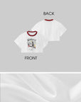 WARDEN EDGE Graffiti Puppy Graphic Cropped Tee - PINKPARKS