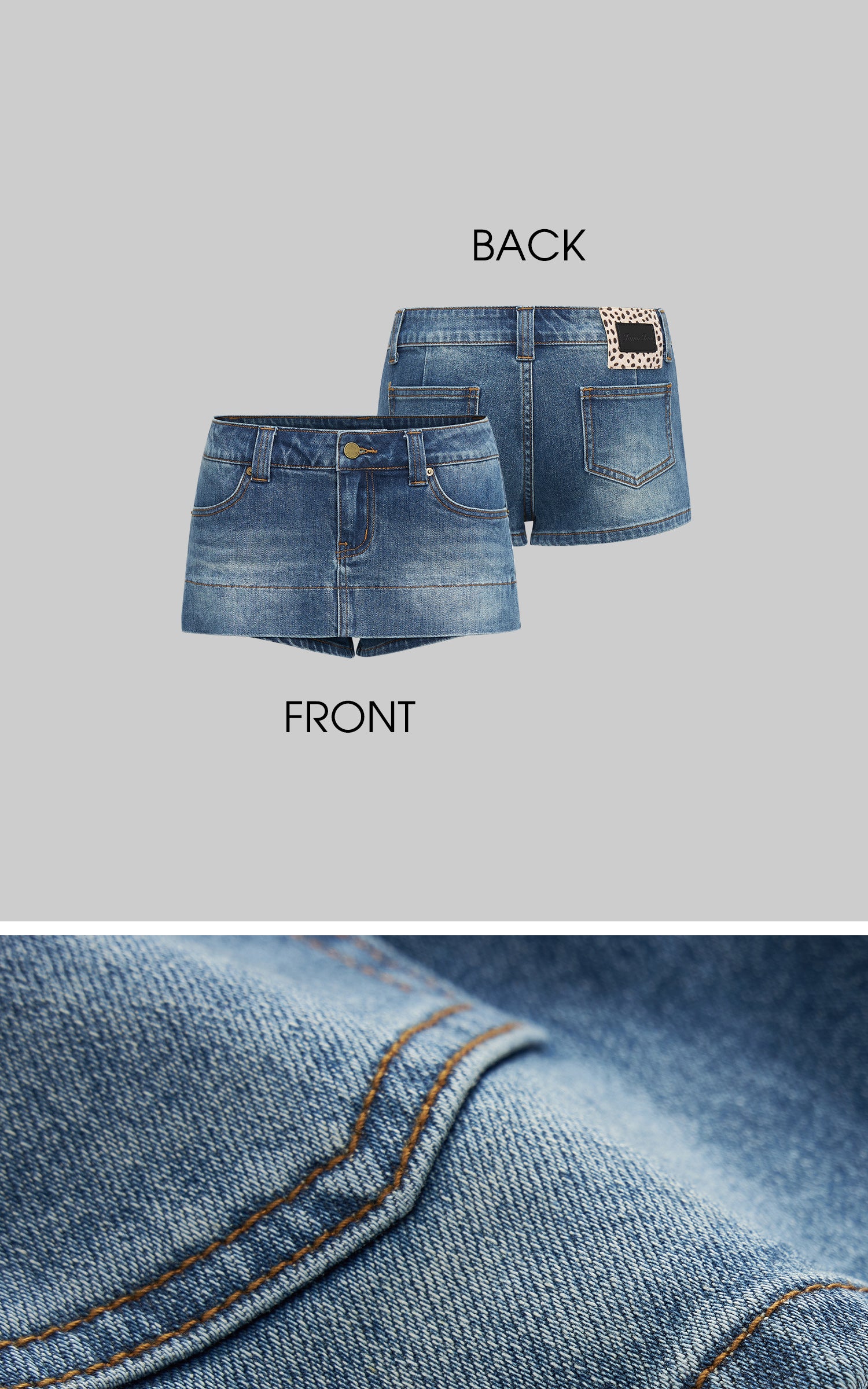 IAMXIAA Cropped Denim Jacket and Mini Skirt Set