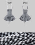 WARDEN EDGE Vintage Gingham Corset Bubble Mini Dress