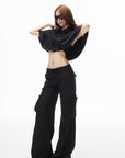 IAMXIAA Low-Rise Wide Leg Cargo Pants