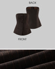 ROVENTE Tailored Pinstripe Suit Set with Blazer Corset and Wide Leg Pants