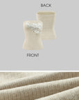 ROVENTE Embellished Strapless Knit Top - PINKPARKS