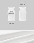 WARDEN EDGE Ribbed Racerback Tank Top with Contrast Lettering - PINKPARKS