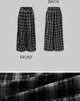 WARDEN EDGE Distorted Plaid Wide-Leg Trousers - PINKPARKS