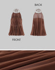 Hydrae Haut en mousseline à ourlet bouffant et col licou transparent