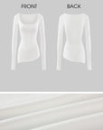 WARDEN EDGE Sculpted Square Neck Long Sleeve Top