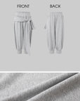 IAMXIAA Draped Tie-Waist Harem Capri Sweatpants