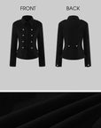 Hydrae Sculpted Waist Military Button Structured Blazer Jacket