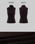 Hydrae Sculpted Drape High-Neck Scarf Detail Sleeveless Top