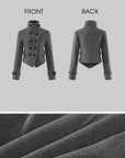 WARDEN EDGE Sculpted High-Collar Double-Breasted Cropped Jacket