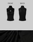 ROVENTE Black Halterneck Top with Metal Clasp - PINKPARKS