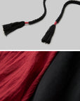DOINDULGE Braided Strap Crushed Panel Maxi Dress with Lace-Up Back