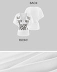 ROVENTE Layered Lace Bralette and Deep V Draped Graphic Tee Two-Piece Set
