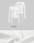 WARDEN EDGE Long-Sleeve T-Shirt Tied-Waist Corset Set - PINKPARKS