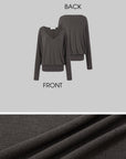 IAMXIAA Relaxed V-Neck Knit Long Sleeve Top