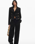 0122stepll High Collar Cropped Military Jacket