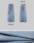 Rase le sol Distressed Wide-Leg Jeans