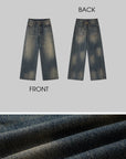IAMXIAA Jean en denim à jambe large effet vintage