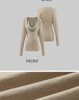 ROVENTE Deep V Knit Top with Sequin Bra and Shorts Set
