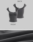 DreamyNerd Rosette Trim Fitted Cap Sleeve Top