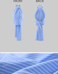 0122stepll Striped Halter Draped Top Vest
