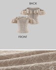 Hydrae Off-Shoulder Floral Lace Corset Ruffle Trim Sculpted Waist Top