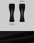 WARDEN EDGE Ribbed Knit Flared Pants & Cropped Camisole Set - PINKPARKS