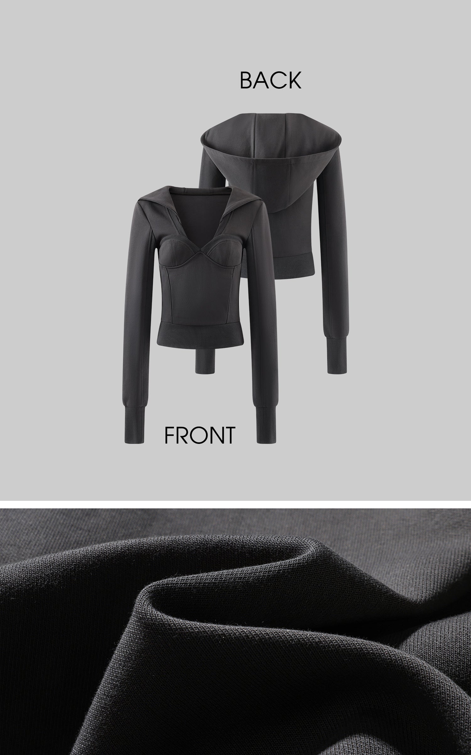 Rase le sol Deconstructed Fitted Hooded Sculpted Sweatshirt