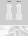 ROVENTE Satin Mermaid Maxi Skirt with Lace Waist Detail
