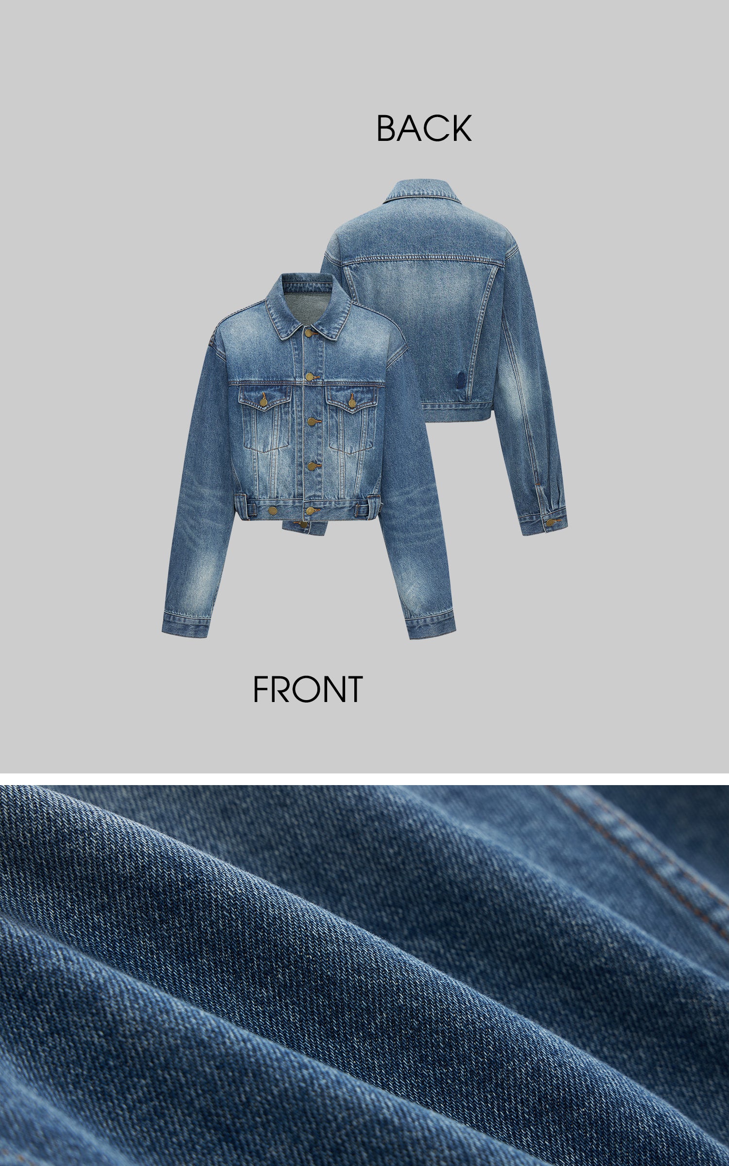IAMXIAA Cropped Denim Jacket and Mini Skirt Set
