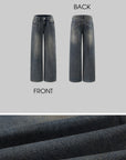 Hydrae Vintage Wash Wide-Leg Denim Pants