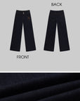 Hydrae Pantalon en jean large taille basse brodé