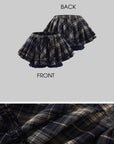 Rase le sol Tartan Plaid Ruffled Micro Skirt with Built-In Shorts