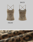 Rase le sol レオパード柄クロスストラップスリムキャミトップ