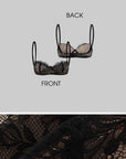 ROVENTE Scoop Neck Long Sleeve Tee & Lace Bra Set