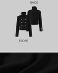0122stepll High Collar Cropped Military Jacket