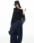 IAMXIAA Haut poncho drapé à côtes transparent