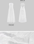 0122stepll Robe longue bustier en satin dos nu