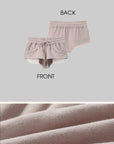 DreamyNerd Contrast Trim Curved Hem Shorts - PINKPARKS