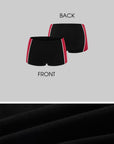 WARDEN EDGE Contrast Trim Fitted Shorts – Red and Black Sporty Micro Bottoms