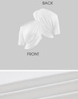 WARDEN EDGE Asymmetric Draped One-Shoulder Ruched Crop Top