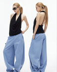 IAMXIAA Adjustable Hem Balloon Wide-Leg Pants