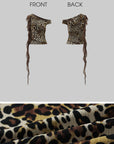 ROVENTE Leopard One-Shoulder Top with Chiffon Drape - PINKPARKS