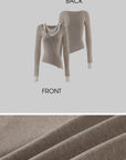 Rase le sol Asymmetric Layered Two-Piece Long Sleeve Top