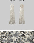 ROVENTE Sequin Halter Maxi Dress with Keyhole Front - PINKPARKS