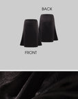 0122stepll Textured Satin A-Line Midi Skirt