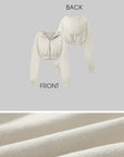 ROVENTE Cropped Hoodie with Zip and Gathered Hem - PINKPARKS