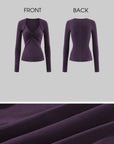 Rase le sol Twisted V-Neck Fitted Long Sleeve Top