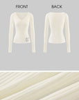 Rase le sol Ribbed V-Neck Graphic Knit Top